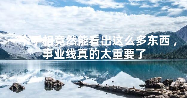 一个手相竟然能看出这么多东西,事业线真的太重要了